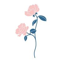 Simple illustration of pink roses. Perfect for creating minimalist and modern floral designs. vector