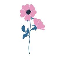 Simple illustration of pink dog rose flowers. Perfect for creating minimalist floral designs. vector