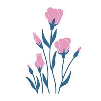 Simple illustration of pink eustomas. Perfect for creating minimalist and modern floral designs. vector