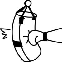 Punching bag icon in hand drawn style vector