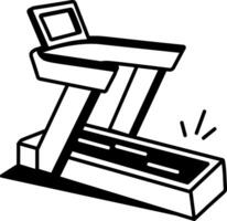 Gym treadmill icon in hand drawn style vector