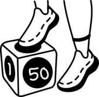 A hand drawn icon of block exercise vector