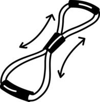 Resistance band icon in hand drawn style vector