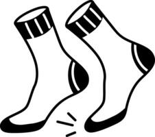 Pair of socks icon in hand drawn style vector