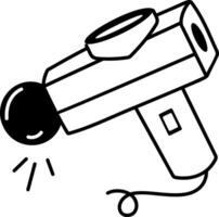 Massage gun icon in hand drawn style vector