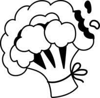 Broccoli icon in hand drawn style vector
