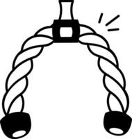 Tricep rope icon in hand drawn style vector