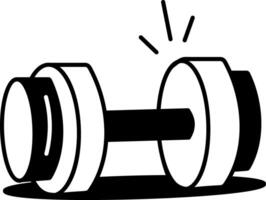 Gym barbell icon in hand drawn style vector