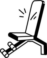 A doodle style icon of an adjustable bench vector