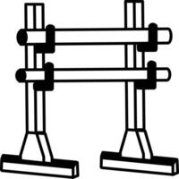 A hand drawn style icon of gym rack vector
