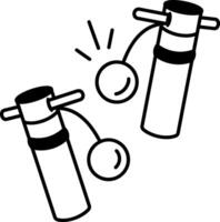 Ropeless skipping icon in hand drawn style vector