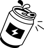 A hand drawn icon of energy drink can vector
