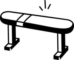 Gym exercise bench icon in hand drawn style vector