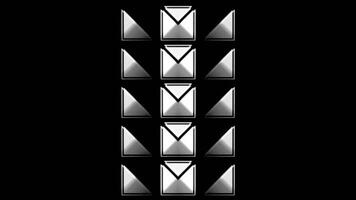 A dynamic, hypnotic visual of black and white squares flashing in alternating patterns. simple striking design creates a rhythmic and pulsating effect. The stark contrast between the black and white video