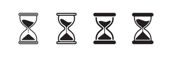 Hourglass icon set representing time management and countdown concept vector