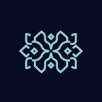 Intricate geometric patterns in light blue on dark background showcasing modern flat design style illustration vector