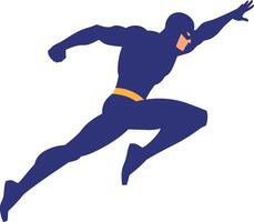 Dynamic superhero figure in a bold pose showcasing flat design style art vector