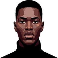 Detailed portrait of a confident man with a serious expression in a minimal illustration vector