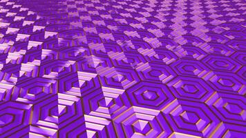 MODERN FUTURISTIC PURPLE GOLD HEXAGONAL SHAPES ABSTRACT BACKGROUND ANIMATION LOOP video
