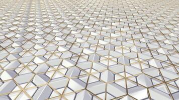 FUTURISTIC MODERN WHITE AND GOLD HEXAGONAL SHAPES ABSTRACT BACKGROUND ANIMATION LOOP video