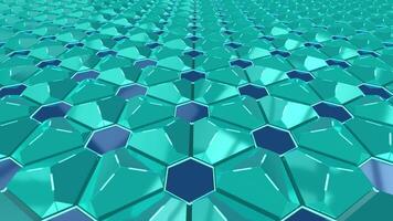 HI TECH ADVANCE BLUE TRIANGLE PYRAMIDS MODERN HEXAGONAL SHAPES ABSTRACT BACKGROUND ANIMATION LOOP video