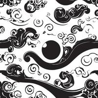 Seamless Yin Yang and Zen Pattern vector