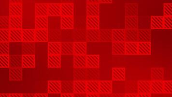 Red color appearing and disappearing square shapes with parallel lines gradient design loop able geometrical background video