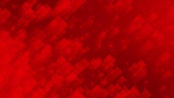 Red color glowing particles and multiple rectangular shapes moving diagonally modern design geometrical background video