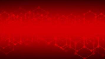 Red color wiggling hexagonal shapes hi-tech design loop able technology background video