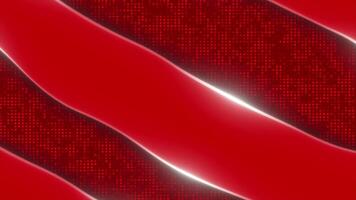 Red color wiggling paper cut out with glowing square shapes modern design loop able geometrical background video