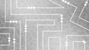 white color moving arrow shapes in geometric lines modern design technology background video