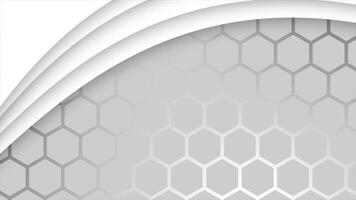 white color moving paper cut out with hexagonal shapes gradient design loop able geometrical background video