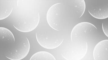 white color multiple semi circles with flowing particles modern design geometrical background video
