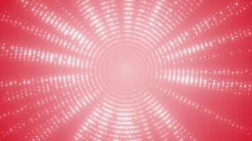 Red color rotating optical flair with shiny and glowing circular dots gradient design geometrical background video