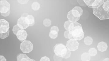 white color glowing multiple octagonal shapes moving upwards gradient design geometrical background video