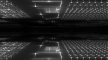 White color moving glowing hi-tech mother board chip with empty space futuristic sci-fi loop able technology background video