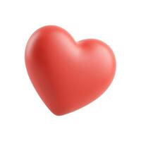 Red heart with matte finish casting soft shadow on plain white background vector