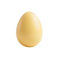Yellow egg with smooth surface casting soft shadow on clean white background vector