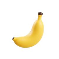 Yellow banana with brown tips on white background in simple composition and studio lighting vector