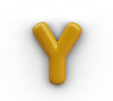 isolated letter Y in 3D style. Festive template with metallic glitter vector