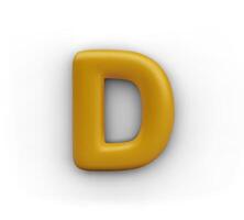 Capital letter D for web design, greeting concepts. Gold isolated text element vector