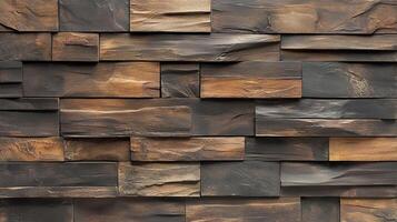 Textured stone wall cladding in earth tones. Adds depth and warmth. Contemporary design for accent walls and architectural features. photo