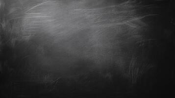 A dark chalkboard with visible chalk residue creating a textured gradient from light to dark. A great background for many different projects. photo
