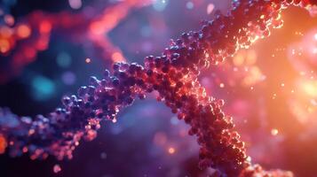 Abstract depiction of connected particles in a blurred, colorful environment, suggestive of molecular structures or complex networks. photo