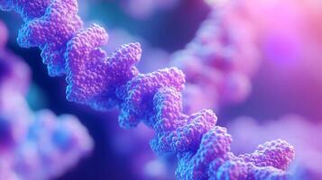 Abstract fractal design with purple hues against a blurred background evokes organic forms, reminiscent of cells or molecular structures. photo