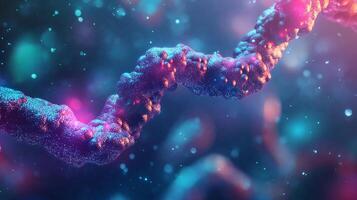 Abstract colorful molecular structure. Visualization of data, concept of future, sci-fi, network, medicine or genome. 122 chars photo