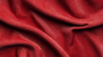Crimson fabric artfully draped, its texture a rich tapestry of folds and shadows, embodying luxury and warmth in every curve. photo