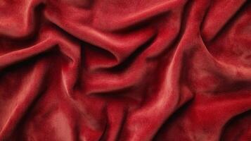 Luxurious red velvet fabric with deep, rich color and soft, plush texture creating a sensual and inviting backdrop. photo