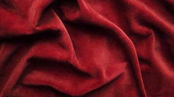 Luxurious red velvet drapes in elegant folds, creating a sense of warmth, depth, and timeless sophistication. Perfect texture element. photo