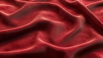 Rich, inviting texture of plush fabric in undulating folds, evokes comfort and warmth, perfect for backgrounds or cozy designs. photo